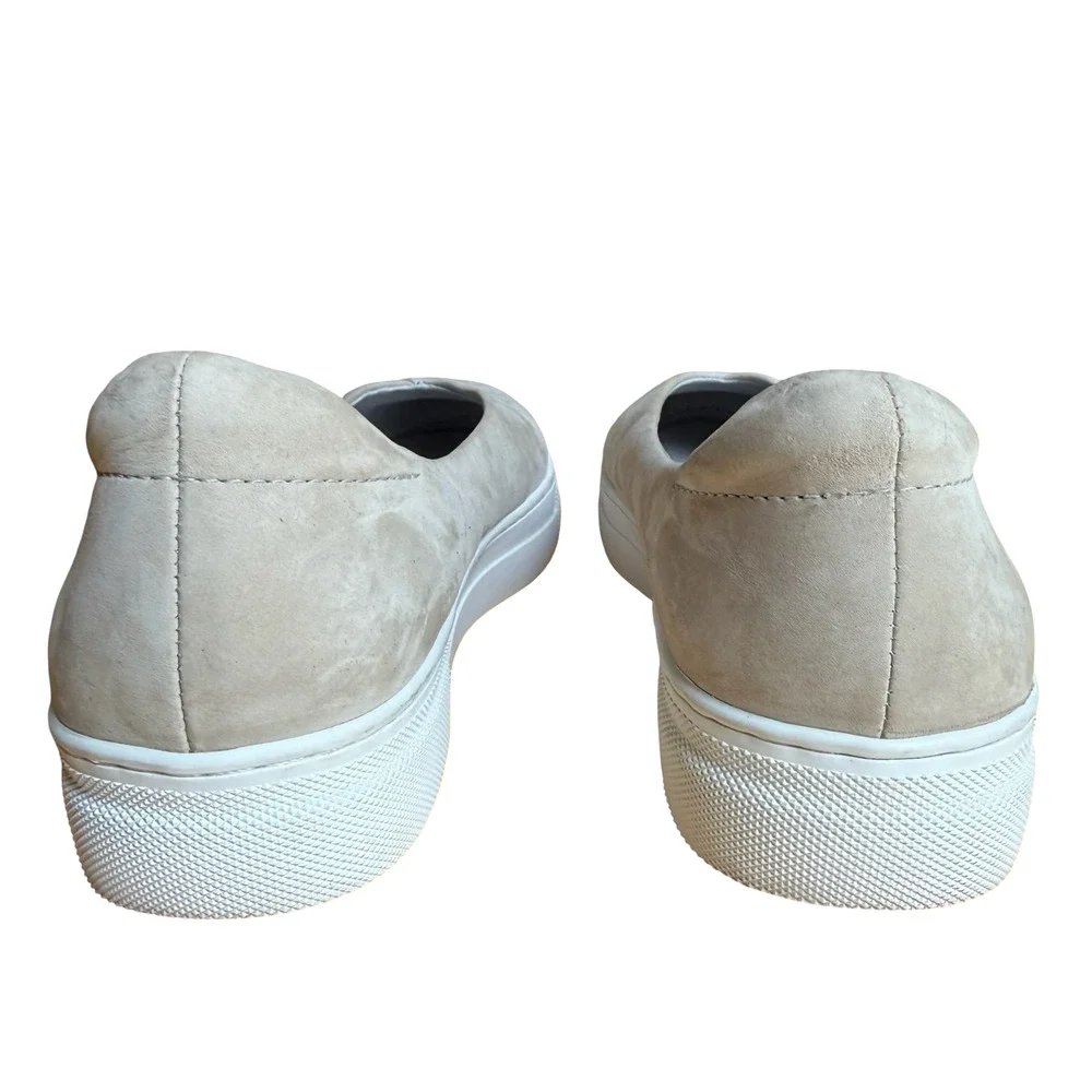 J/Slides Felecia Slip On Flats Sneakers Beige Neutral Leather Nubuck Shoes sz 7